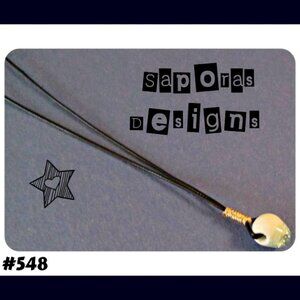 Handmade Mermaid Tear Drop White & Blue Stone Necklace